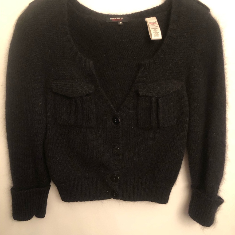 Miss Sixty Cropped black cardigan size Small